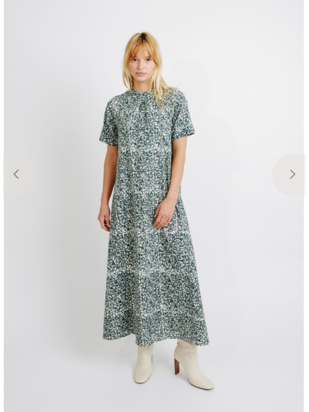 MIRTH Athens Dress size XS Forest Green Floral 100% Cotton
